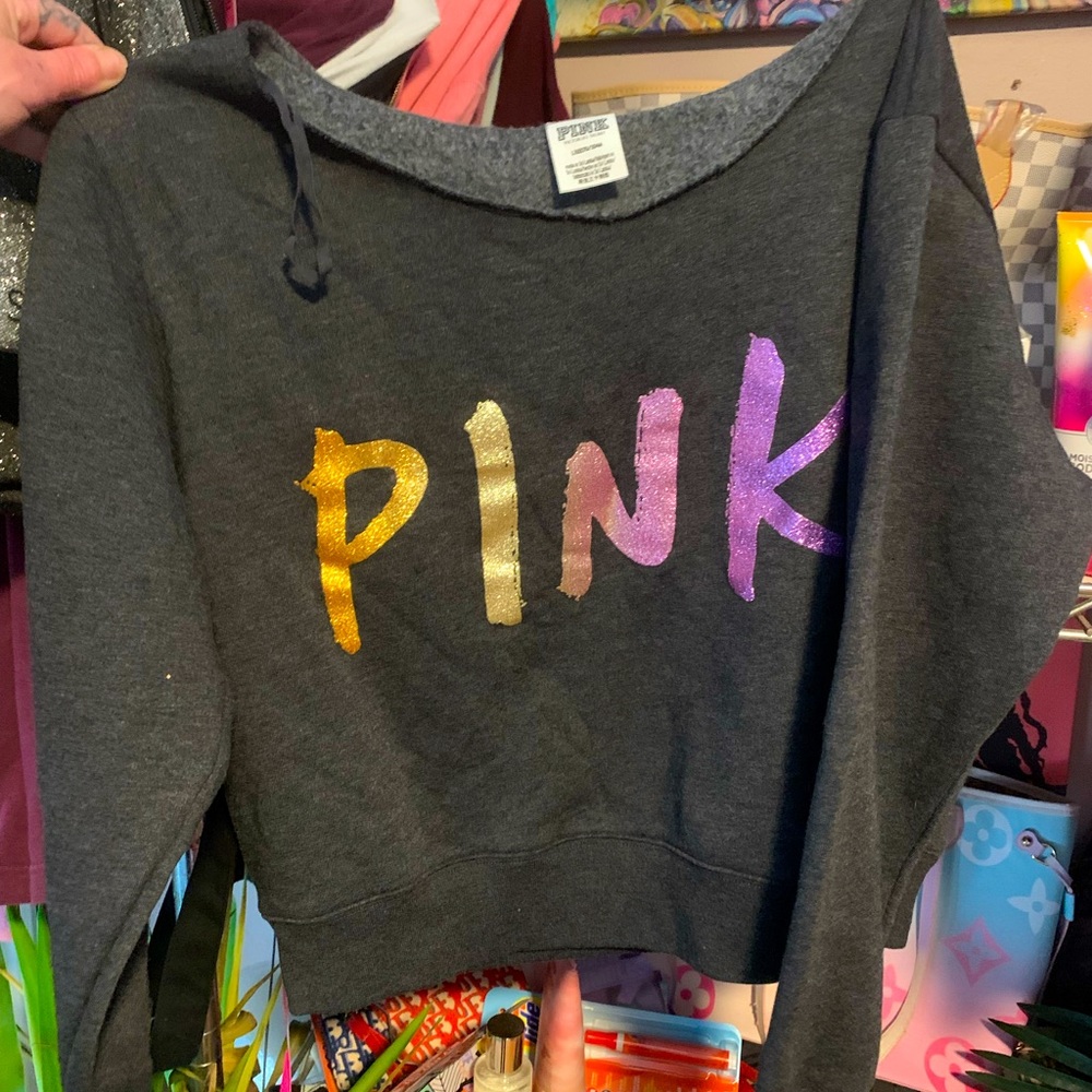 Victoria secret pink ombré glitter off shoulder